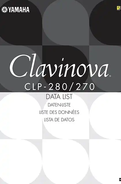 yamaha雅马哈CLP-280_270 Data List